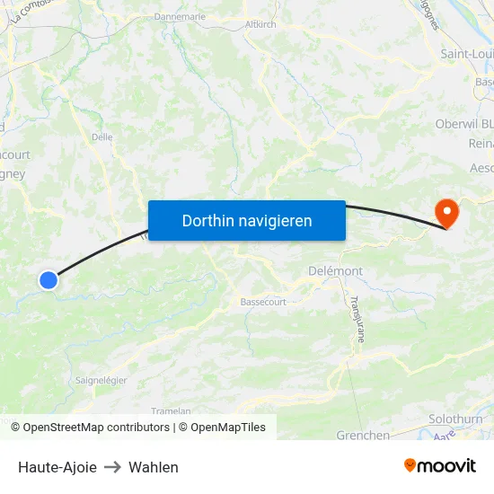 Haute-Ajoie to Wahlen map