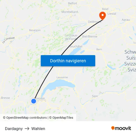 Dardagny to Wahlen map