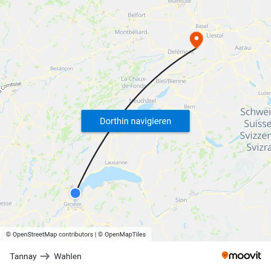 Tannay to Wahlen map
