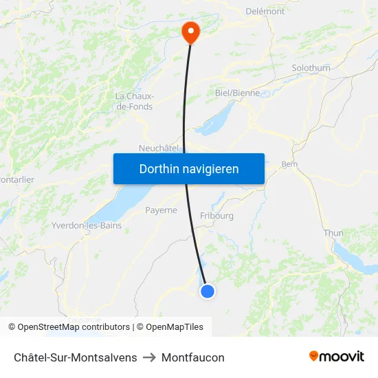 Châtel-Sur-Montsalvens to Montfaucon map