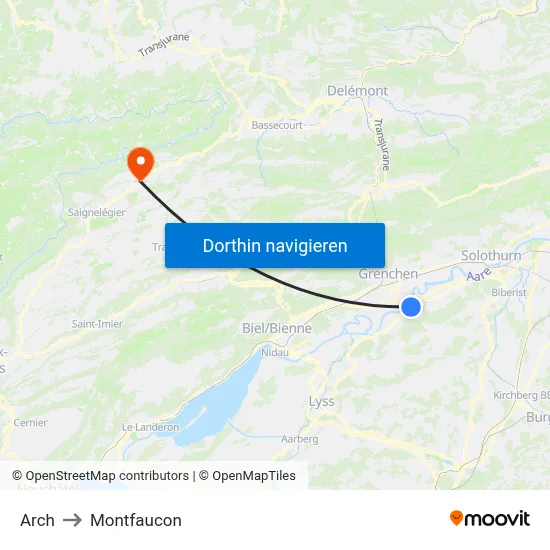 Arch to Montfaucon map