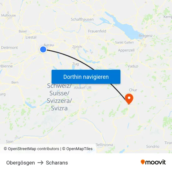 Obergösgen to Scharans map