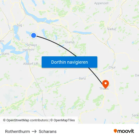Rothenthurm to Scharans map