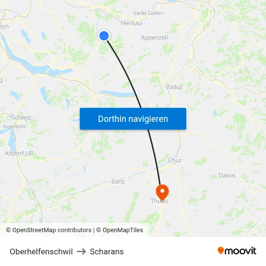 Oberhelfenschwil to Scharans map