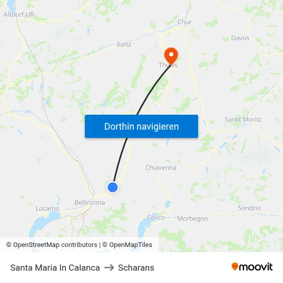 Santa Maria In Calanca to Scharans map