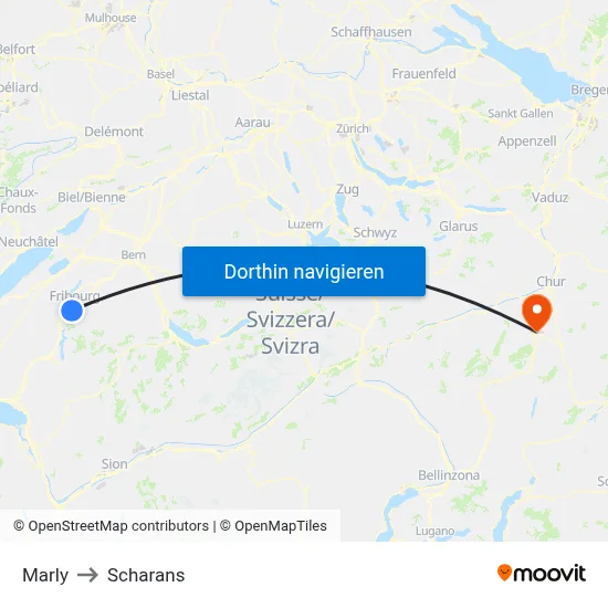 Marly to Scharans map