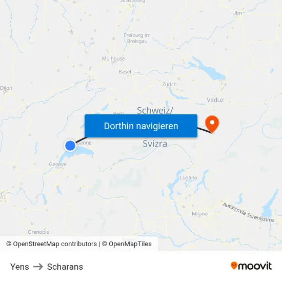 Yens to Scharans map