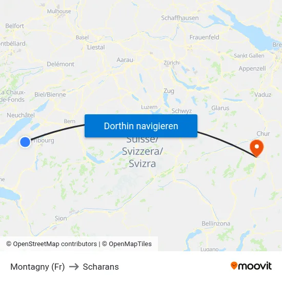 Montagny (Fr) to Scharans map