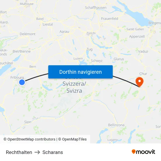 Rechthalten to Scharans map