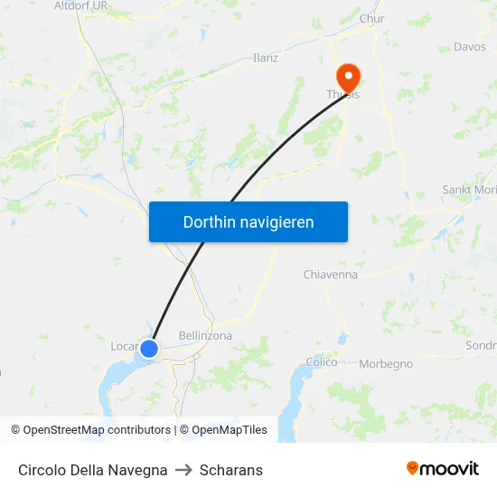 Circolo Della Navegna to Scharans map