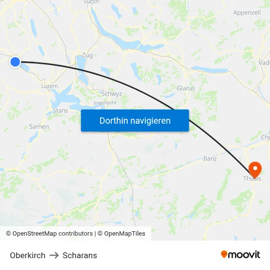 Oberkirch to Scharans map