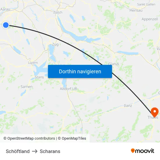 Schöftland to Scharans map