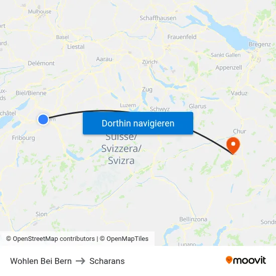 Wohlen Bei Bern to Scharans map