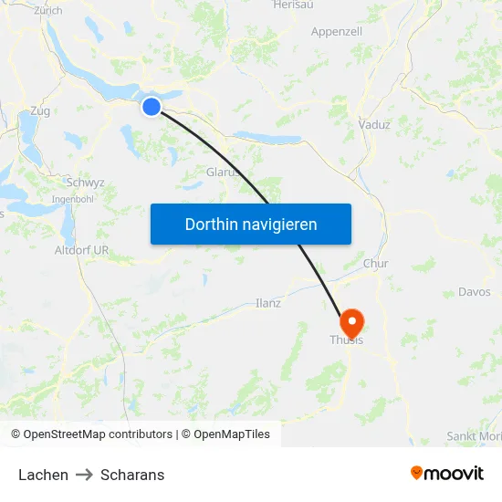 Lachen to Scharans map
