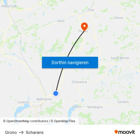 Grono to Scharans map