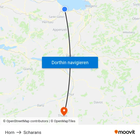 Horn to Scharans map