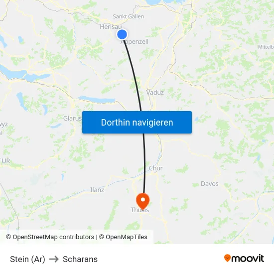 Stein (Ar) to Scharans map