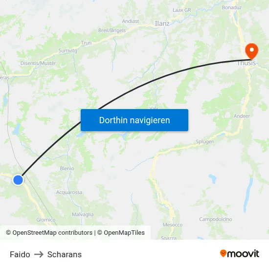 Faido to Scharans map