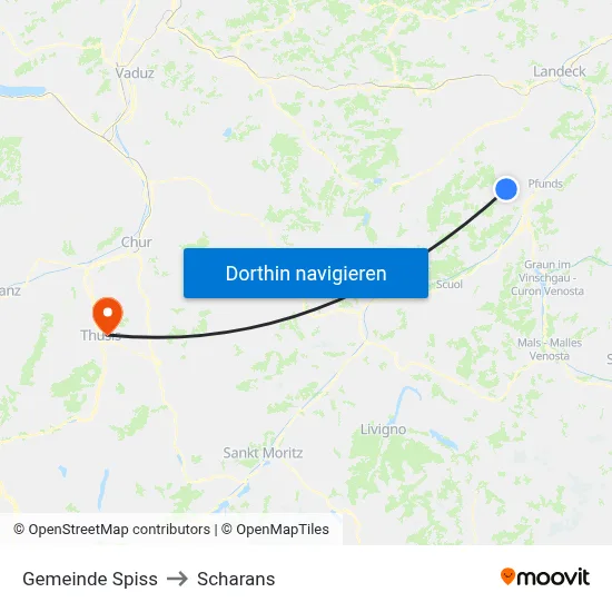 Gemeinde Spiss to Scharans map