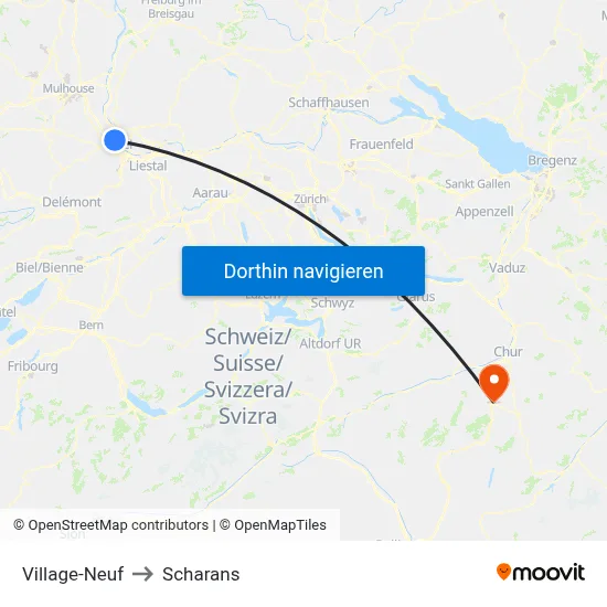 Village-Neuf to Scharans map