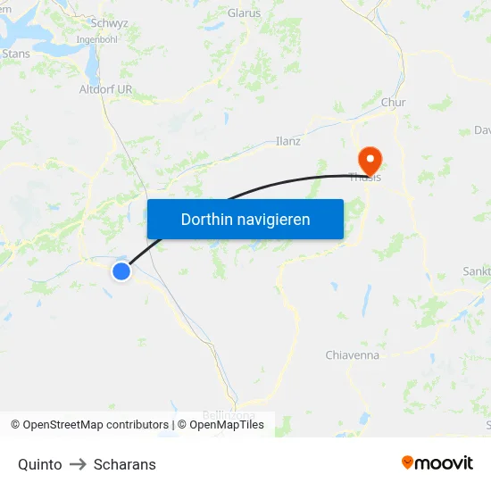 Quinto to Scharans map
