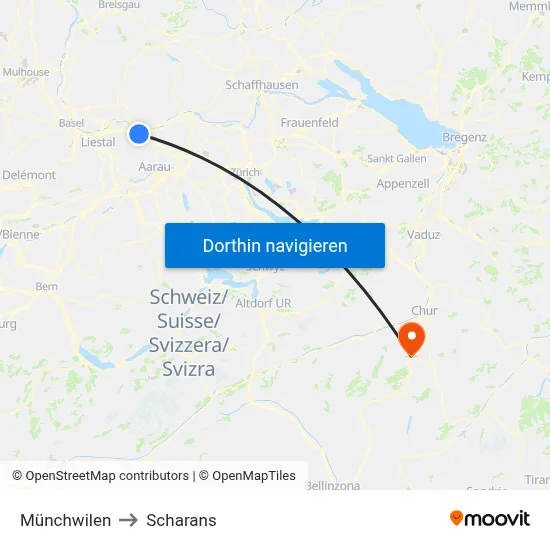 Münchwilen to Scharans map
