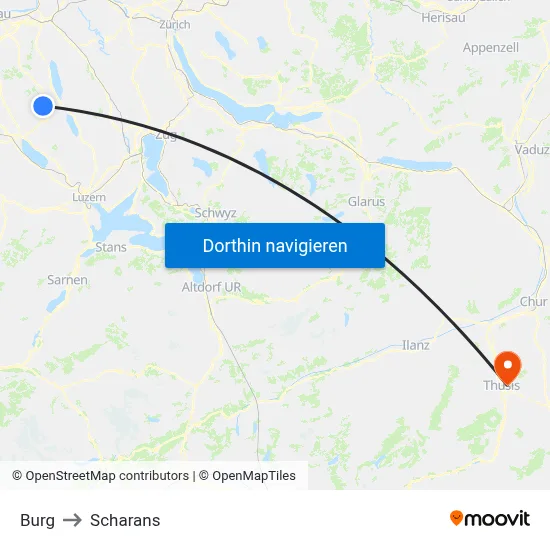Burg to Scharans map
