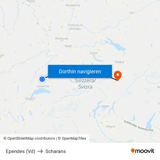 Ependes (Vd) to Scharans map
