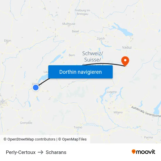Perly-Certoux to Scharans map