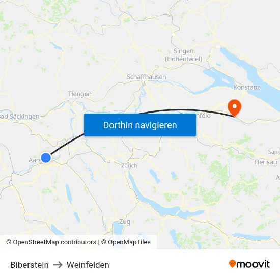 Biberstein to Weinfelden map