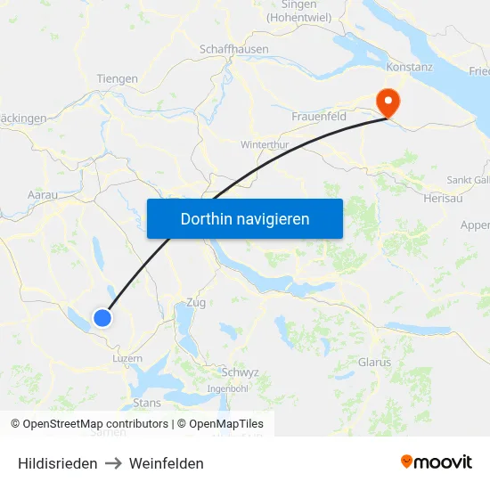 Hildisrieden to Weinfelden map