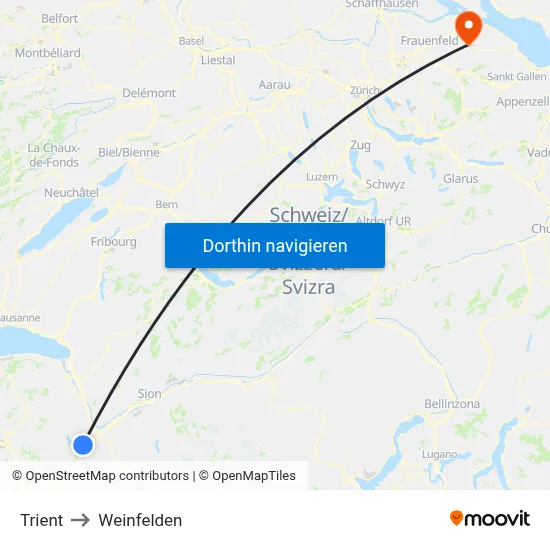 Trient to Weinfelden map