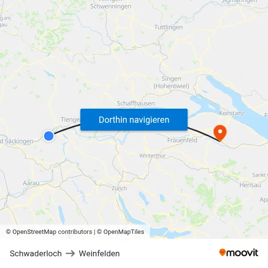 Schwaderloch to Weinfelden map