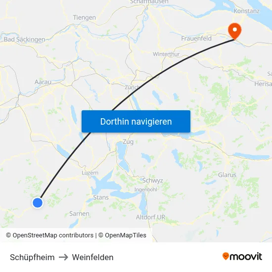Schüpfheim to Weinfelden map