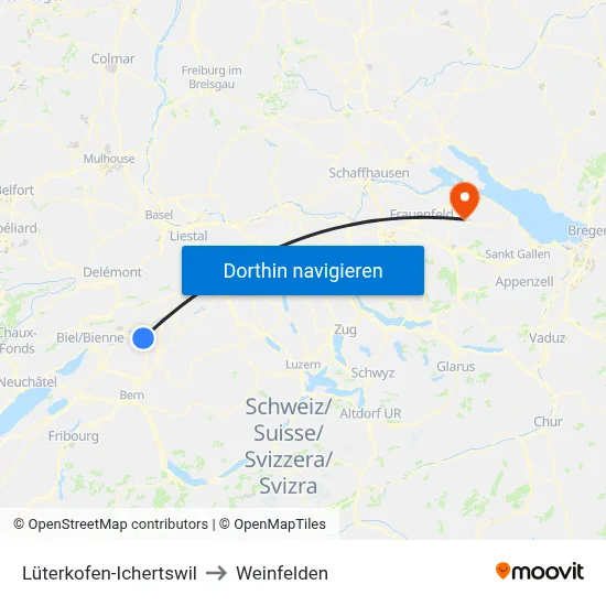 Lüterkofen-Ichertswil to Weinfelden map