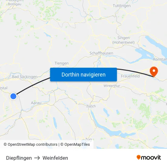 Diepflingen to Weinfelden map