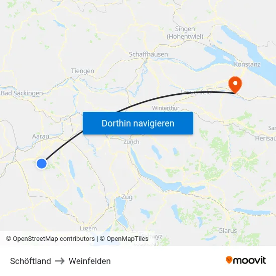 Schöftland to Weinfelden map