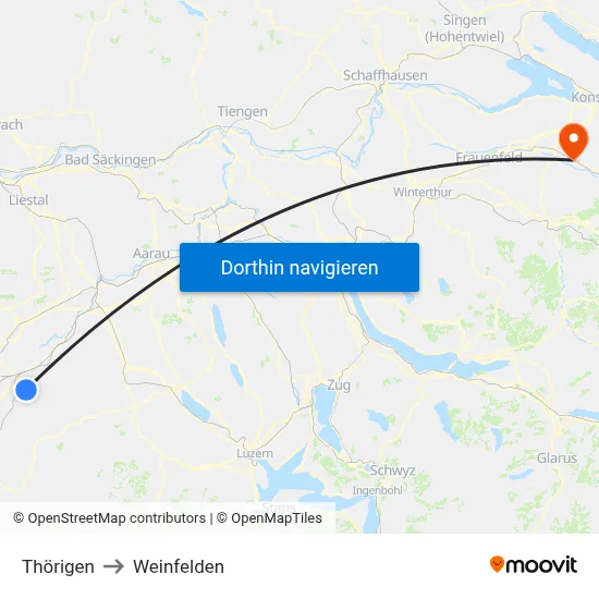 Thörigen to Weinfelden map