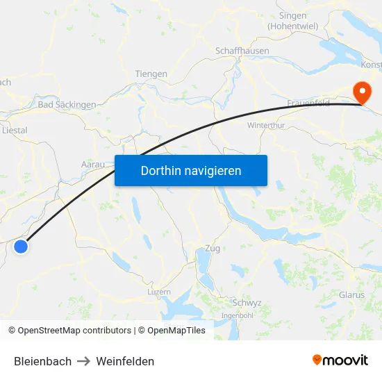 Bleienbach to Weinfelden map