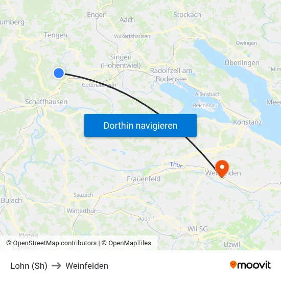 Lohn (Sh) to Weinfelden map