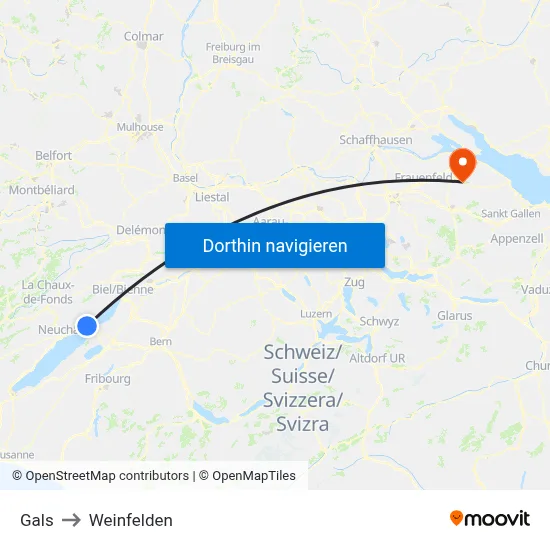 Gals to Weinfelden map