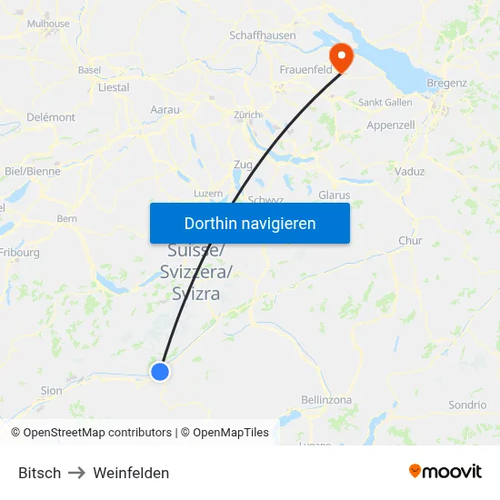 Bitsch to Weinfelden map
