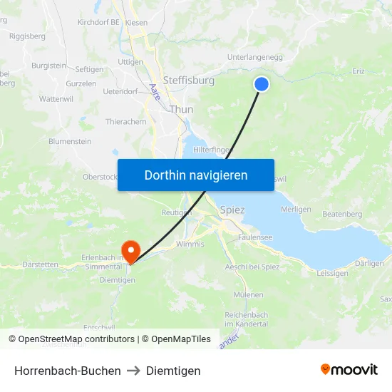 Horrenbach-Buchen to Diemtigen map