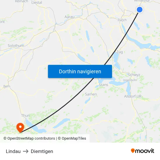 Lindau to Diemtigen map
