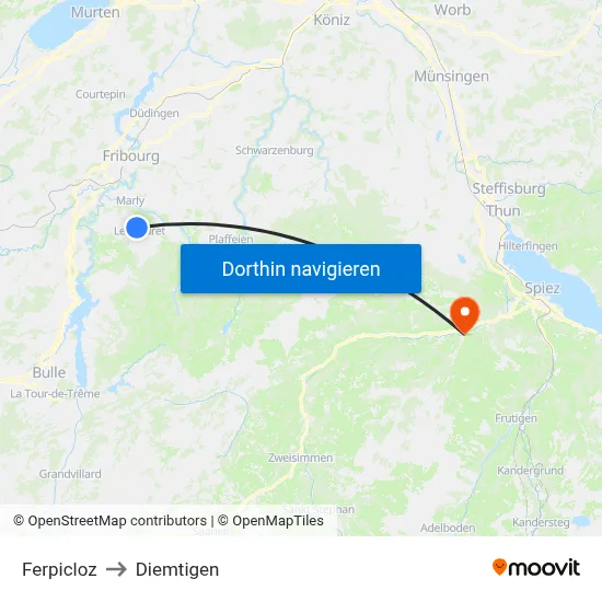 Ferpicloz to Diemtigen map