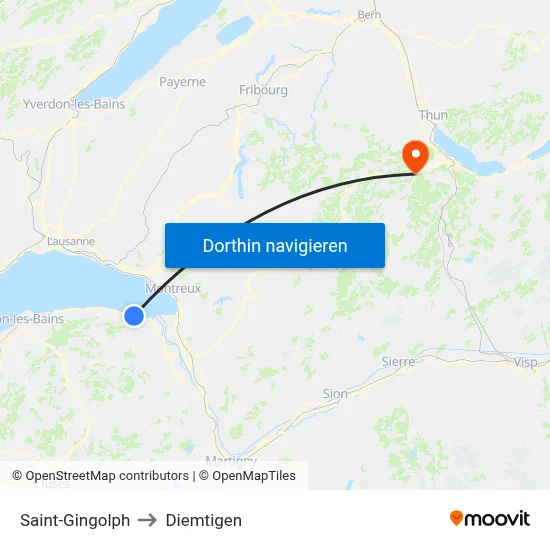 Saint-Gingolph to Diemtigen map