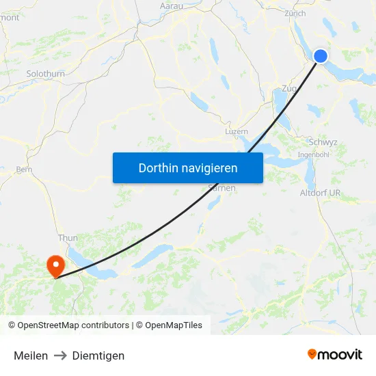 Meilen to Diemtigen map