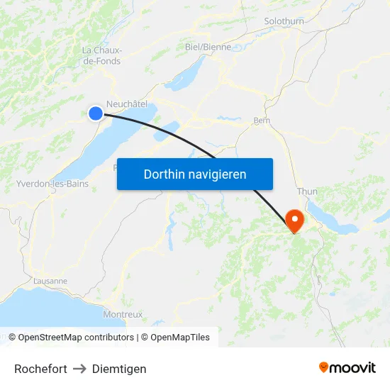 Rochefort to Diemtigen map