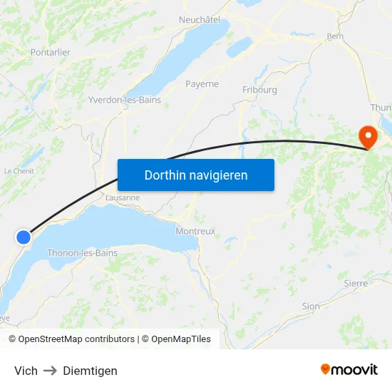 Vich to Diemtigen map