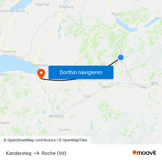 Kandersteg to Roche (Vd) map